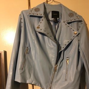 Baby Blue Forever 21 Leather Jacket